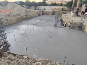hormigón losa de cimentación chalet
